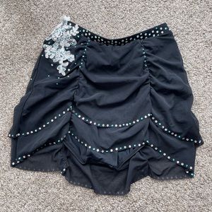 NWT Weissman Double Layer Skirt Size Adult Small Color Black added embellishment
